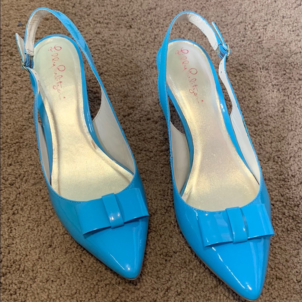 Lilly Pulitzer Blue Slingback Heels